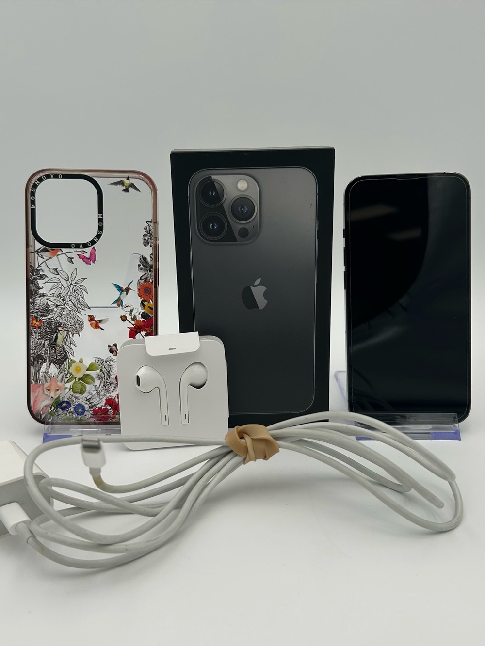 Apple iPhone 13 Pro A2483 with Box and Floral Mosnovo Case